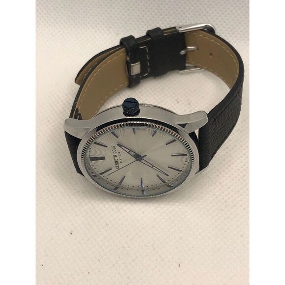 Kenneth Cole KC50877001 Unisex Leather Analog Silver Dial Quartz Watch OL134 - Picture 7 of 9